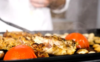 Stock Video Cooking Chicken On A Flat Grill For PC