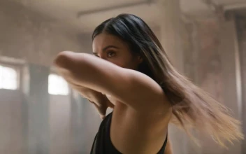 Stock Video Contemporary Dancer With Black Dress For PC