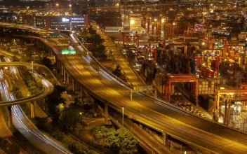 Stock Video Container Port And Hong Kong Highway At Night For PC