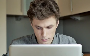 Stock Video Confident Man In Front Of The Computer For PC