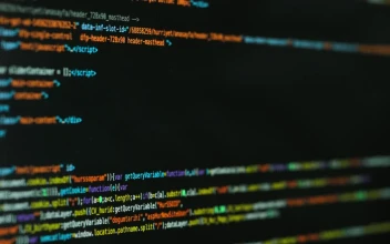Stock Video Computer Code Running On A Screen For PC