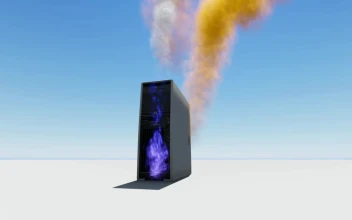Stock Video Computer Burning On Fire In Empty Space D For PC