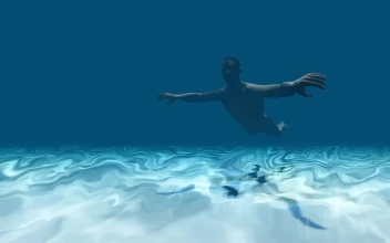 Stock Video Computer Animated Person Swimming Underwater For PC