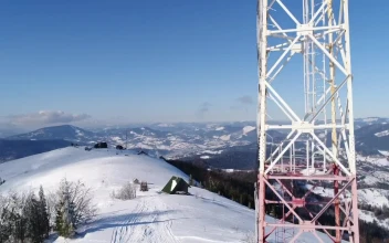 Stock Video Communications Tower On The Top Of A Mountain For PC