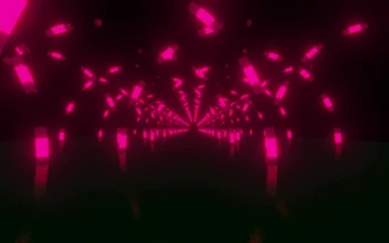 Stock Video Combined Tunnel Rings Made Of Pink Light For PC