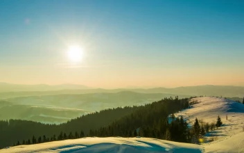 Stock Video Colorful Sunset In A Winter Environment For PC