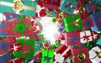 Stock Video Colorful Christmas Gift Boxes Floating For PC