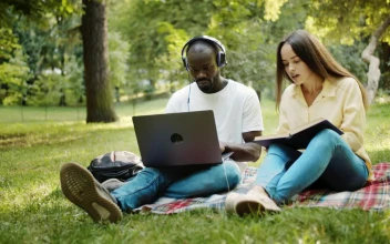 Stock Video College Students Preparing For Their Exam For PC