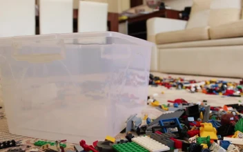 Stock Video Collecting Lego Pieces In A Plastic Box For PC