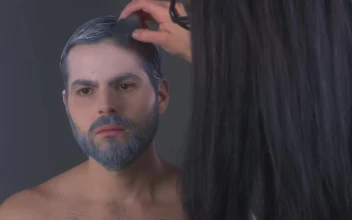 Stock Video Cold Makeup On A Winter Fashion Model For PC