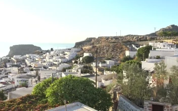 Stock Video Coastal Village On A Hot Day For PC