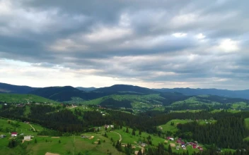 Stock Video Cloudy Day In The Meadow Hills For PC