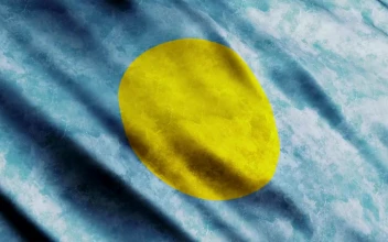 Stock Video Faded Palau Waving D Flag Full Screen For PC
