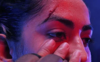 Stock Video Face Of A Fighter Exhausted During A Fight For PC