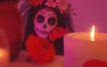 Stock Video Face Of A Catrina In The Day Of The Dead For PC