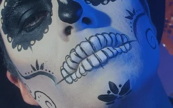 Stock Video Face Of A Catrin On Day Of The Dead For PC