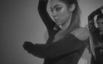 Stock Video Face Of A Ballerina Dancing With Other Girls For PC