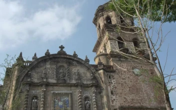 Stock Video Facade Of An Old Church On A Sunny Day For PC