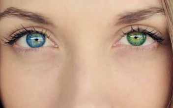 Stock Video Eyes Of A Woman Of Different Colors Heterochromia For PC