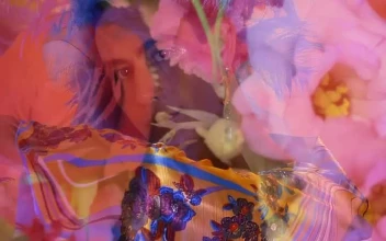 Stock Video Extravagant Gay Boy In Abstract Video With Flowers For PC