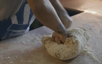 Stock Video Experienced Baker Forming A Dough For PC