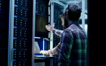 Stock Video Excited Engineers In Bitcoin Mining Farm For PC