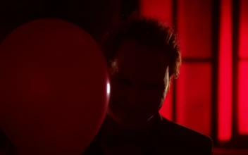 Stock Video Evil Clown Smiling Behing A Red Balloon For PC