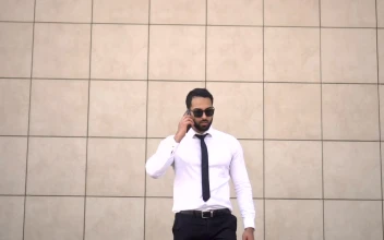 Stock Video Entrepreneur Man Talking On Cell Phone For PC