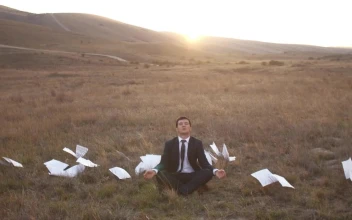 Stock Video Entrepreneur Business Man Meditating In Nature For PC