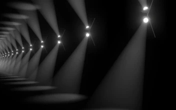 Stock Video Endless Row Of D Light Reflectors Dancing For PC