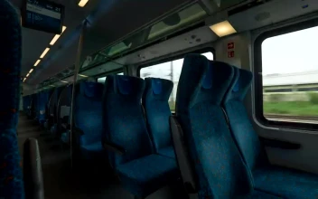 Stock Video Empty Train Heading Through The Country For PC