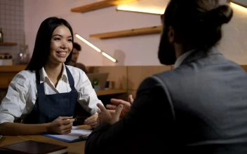 Stock Video Employer Interviewing A Potential Candidate For PC