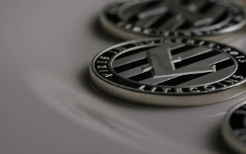 Stock Video Elegant Litecoin Coins Slowly Rotating For PC