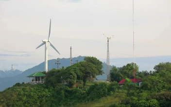 Stock Video Electricity Windmill In The Top Of The Hill For PC