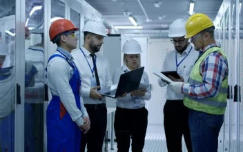 Stock Video Electrical Workers In Control Room For PC
