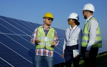 Stock Video Electrical Workers Checking Solar Panels For PC