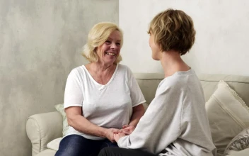 Stock Video Elderly Mother And Daughter Having A Chat For PC