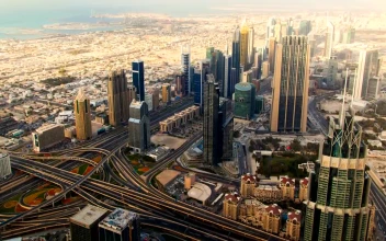 Stock Video Dubais Skyscrapers And Suburbs Landscape For PC