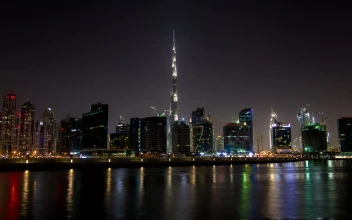 Stock Video Dubai City Skyscrapers At Night For PC