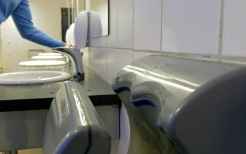 Stock Video Drying Hands In A Public Bathroom For PC