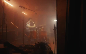 Stock Video Drummer Playing In A Studio Full Of Instruments For PC