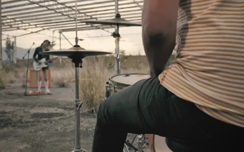 Stock Video Drummer In Socks Playing The Drums For PC
