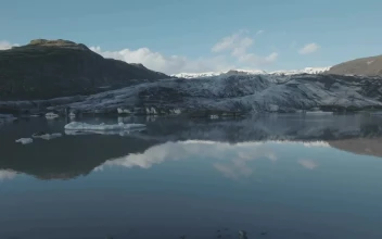 Stock Video Drone Flying Towards A Glacier For PC