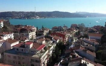 Stock Video Drone Flying Over An Old Town For PC