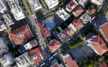 Stock Video Drone Flying Over A Beautiful City For PC