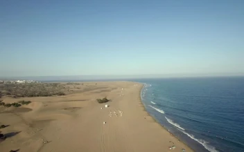 Stock Video Drone Flying Along The Coastline Of Gran Canaria For PC