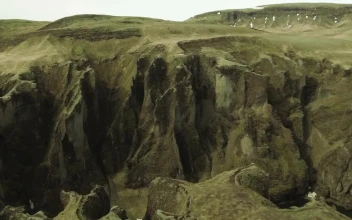 Stock Video Drone Flying Across A Canyon Edge For PC