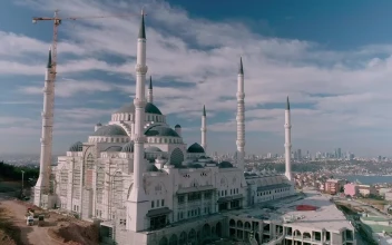 Stock Video Drone Flying Above A Mosque For PC