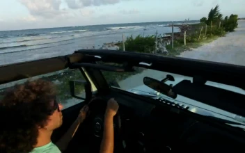 Stock Video Driving In A Beach Town Near The Seashore For PC