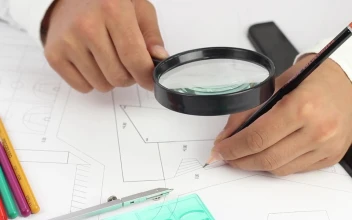 Stock Video Drawing With Pencil On Architectural Blueprint For PC
